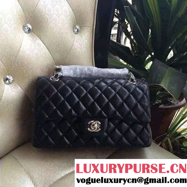 Chanel Medium 1112 Caviar Classic Double Flap Bag in Black(SHW) (HOT-112900 )