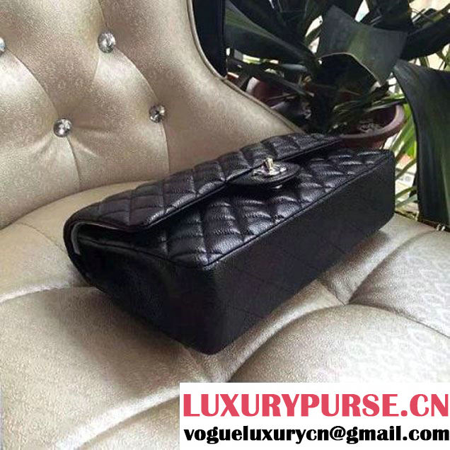 Chanel Medium 1112 Caviar Classic Double Flap Bag in Black(SHW) (HOT-112900 )