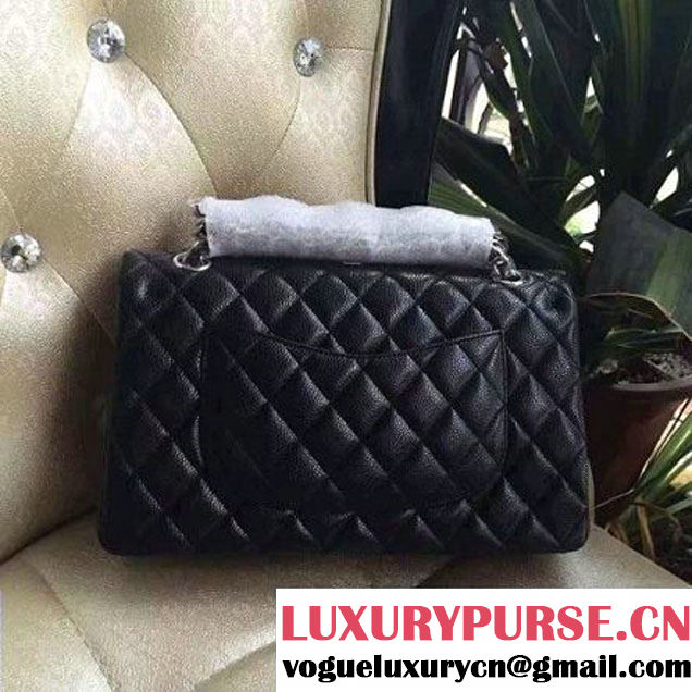 Chanel Medium 1112 Caviar Classic Double Flap Bag in Black(SHW) (HOT-112900 )