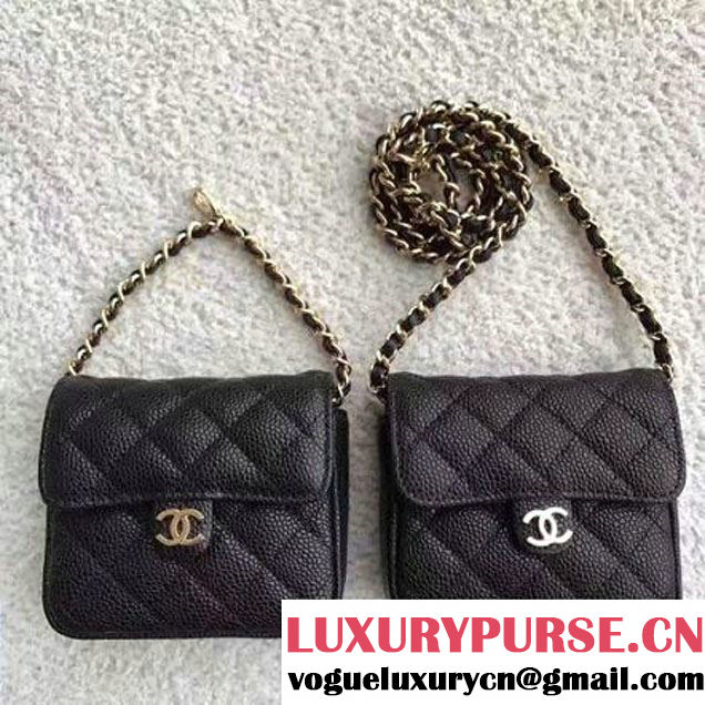 Chanel Caviar Calfskin Vintage Mini Classic Flap Bag Black 2017 (SPM-6120510 )