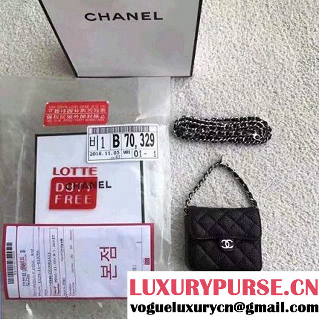 Chanel Caviar Calfskin Vintage Mini Classic Flap Bag Black 2017 (SPM-6120510 )