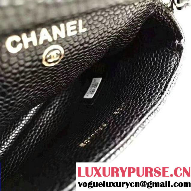 Chanel Caviar Calfskin Vintage Mini Classic Flap Bag Black 2017 (SPM-6120510 )