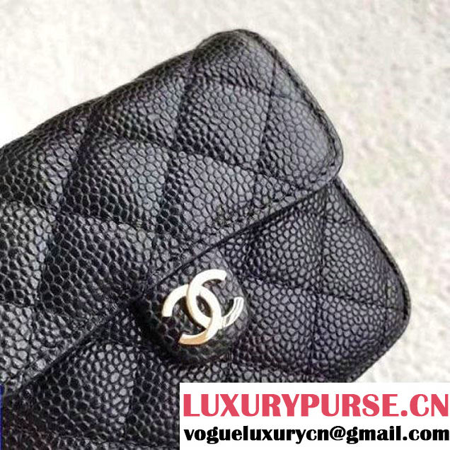 Chanel Caviar Calfskin Vintage Mini Classic Flap Bag Black 2017 (SPM-6120510 )