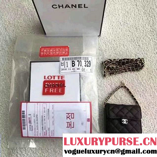 Chanel Caviar Calfskin Vintage Mini Classic Flap Bag Black 2017 (SPM-6120510 )