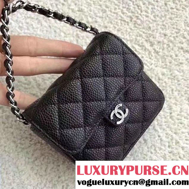Chanel Caviar Calfskin Vintage Mini Classic Flap Bag Black 2017 (SPM-6120510 )