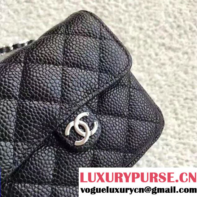 Chanel Caviar Calfskin Vintage Mini Classic Flap Bag Black 2017 (SPM-6120510 )