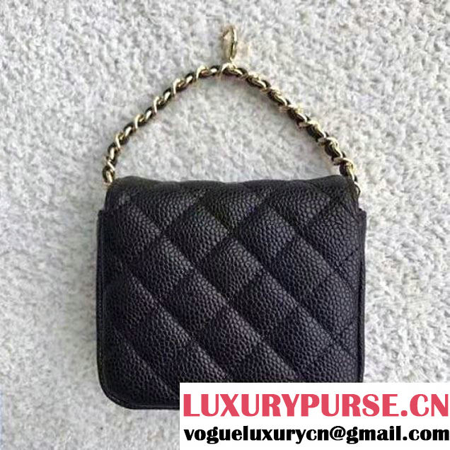 Chanel Caviar Calfskin Vintage Mini Classic Flap Bag Black 2017 (SPM-6120510 )