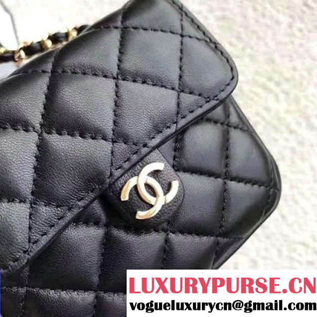 Chanel Lambskin Vintage Mini Classic Flap Bag Black 2017 (SPM-6120511 )