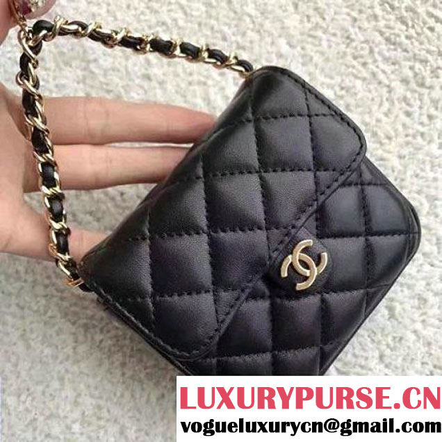Chanel Lambskin Vintage Mini Classic Flap Bag Black 2017 (SPM-6120511 )