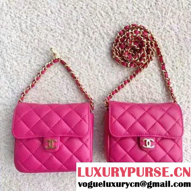 Chanel Lambskin Vintage Mini Classic Flap Bag Fuchsia 2017 (SPM-6120512 )