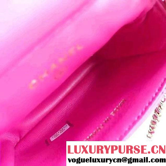 Chanel Lambskin Vintage Mini Classic Flap Bag Fuchsia 2017 (SPM-6120512 )