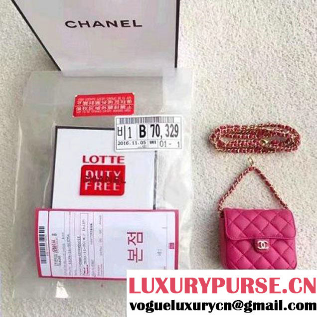Chanel Lambskin Vintage Mini Classic Flap Bag Fuchsia 2017 (SPM-6120512 )