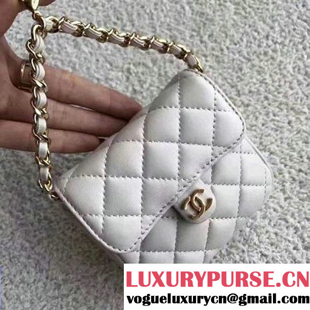 Chanel Lambskin Vintage Mini Classic Flap Bag White 2017 (SPM-6120513 )