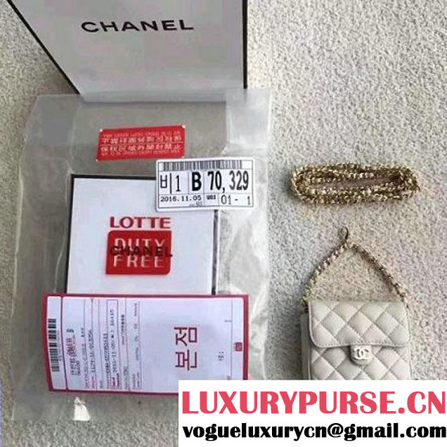 Chanel Lambskin Vintage Mini Classic Flap Bag White 2017 (SPM-6120513 )