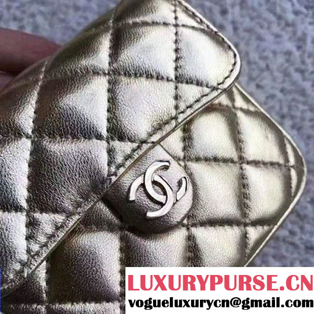 Chanel Lambskin Vintage Mini Classic Flap Bag Gold 2017 (SPM-6120514 )