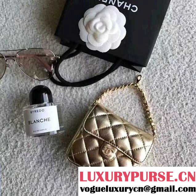 Chanel Lambskin Vintage Mini Classic Flap Bag Gold 2017 (SPM-6120514 )