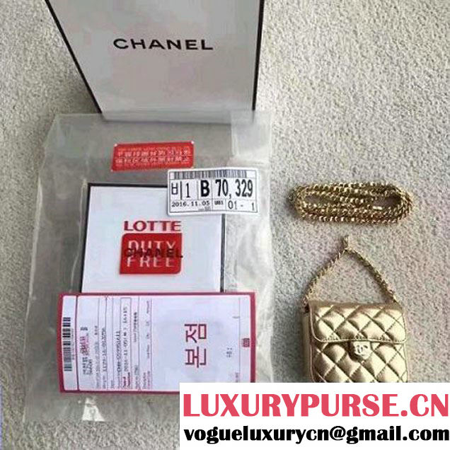 Chanel Lambskin Vintage Mini Classic Flap Bag Gold 2017 (SPM-6120514 )