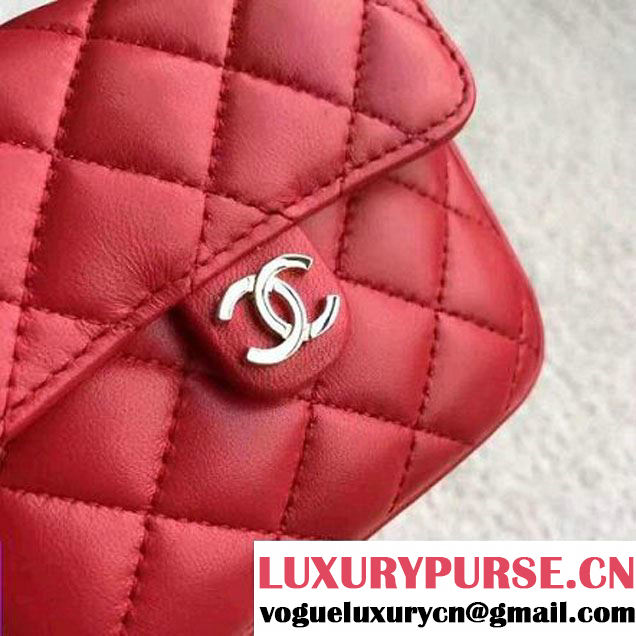 Chanel Lambskin Vintage Mini Classic Flap Bag Red 2017 (SPM-6120515 )