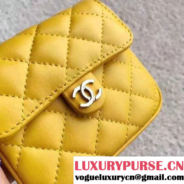Chanel Lambskin Vintage Mini Classic Flap Bag Yellow 2017 (SPM-6120516 )