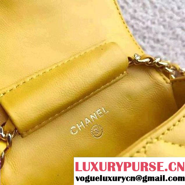 Chanel Lambskin Vintage Mini Classic Flap Bag Yellow 2017 (SPM-6120516 )