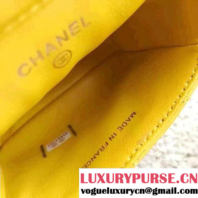 Chanel Lambskin Vintage Mini Classic Flap Bag Yellow 2017 (SPM-6120516 )