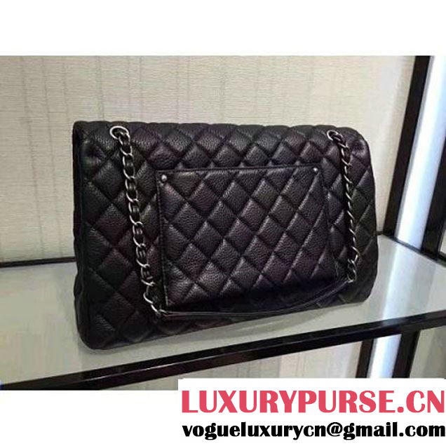 Chanel Metallic Calfskin XL Classic Flap Bag Black 2016 (2A143-6122607 )