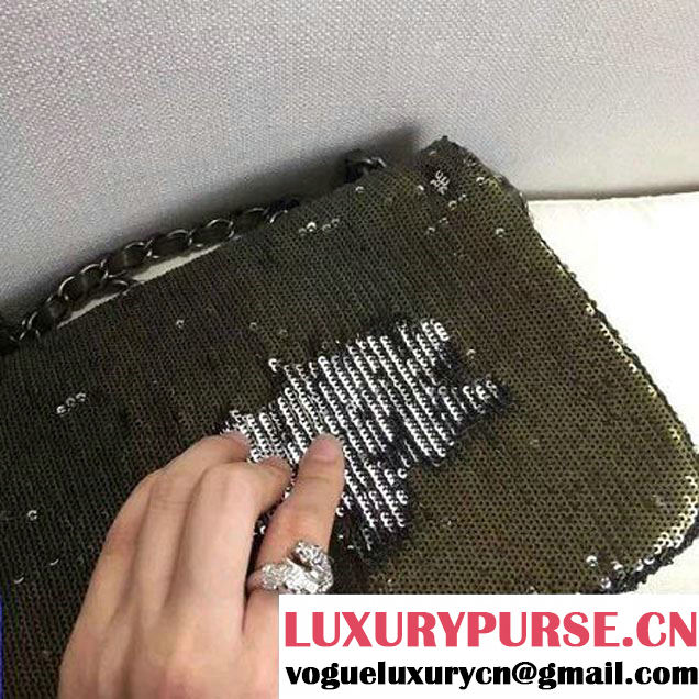 Chanel Sequins Coco Cuba Flap Bag A98613 Army Green Cruise 2017 (2A143-6122703 )