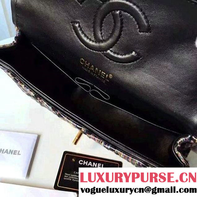 Chanel Tweed & Lambskin Classic Medium Flap Bag Multicolor 2017 (2A057-7010414 )