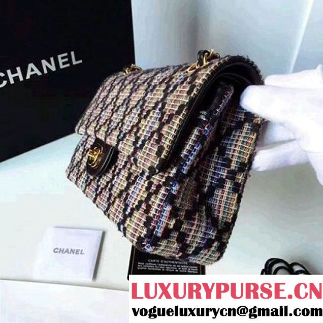 Chanel Tweed & Lambskin Classic Medium Flap Bag Multicolor 2017 (2A057-7010414 )