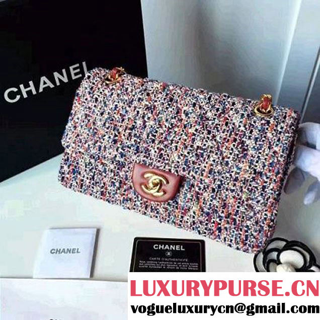 Chanel Tweed & Lambskin Classic Medium Flap Bag Multicolor 2017 (2A057-7010415 )
