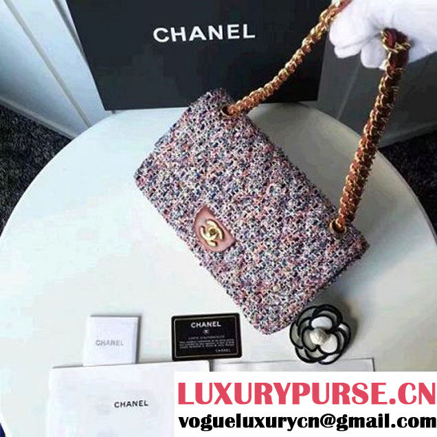 Chanel Tweed & Lambskin Classic Medium Flap Bag Multicolor 2017 (2A057-7010415 )