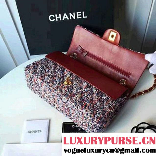 Chanel Tweed & Lambskin Classic Medium Flap Bag Multicolor 2017 (2A057-7010415 )