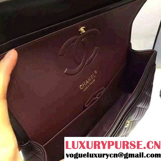 Chanel Black Lambskin Medium Classic Flap Bag A1112 (AV-7011957 )