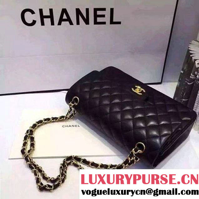 Chanel Black Lambskin Medium Classic Flap Bag A1112 (AV-7011957 )