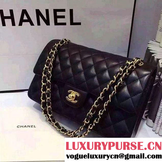Chanel Black Lambskin Medium Classic Flap Bag A1112 (AV-7011957 )
