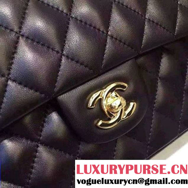 Chanel Black Lambskin Medium Classic Flap Bag A1112 (AV-7011957 )