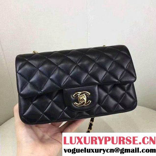 Chanel Black Lambskin Mini Classic Flap Bag A1112 (AV-7033101 )