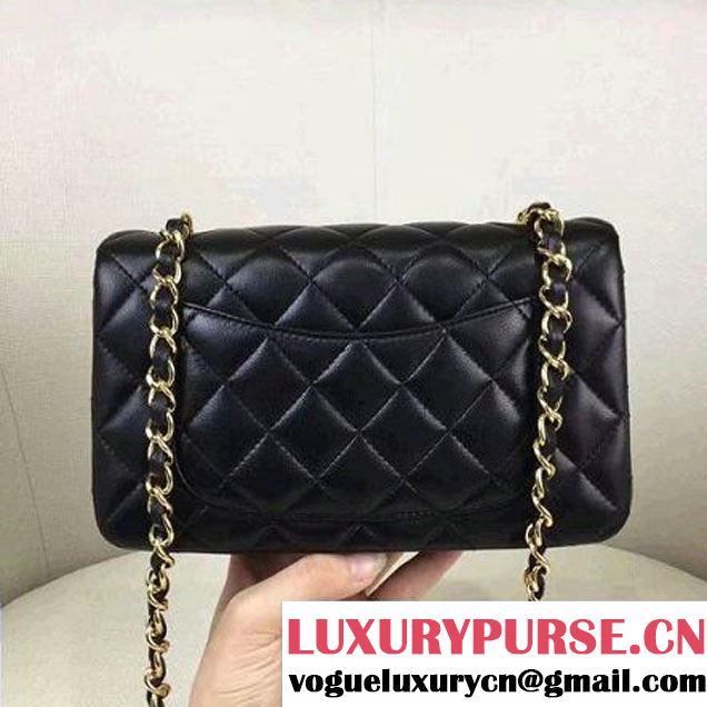 Chanel Black Lambskin Mini Classic Flap Bag A1112 (AV-7033101 )