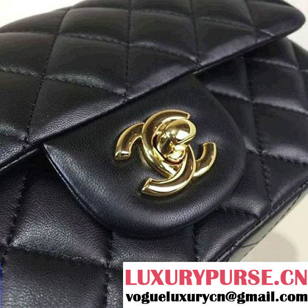 Chanel Black Lambskin Mini Classic Flap Bag A1112 (AV-7033101 )