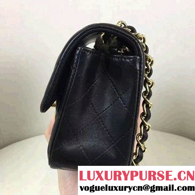 Chanel Black Lambskin Mini Classic Flap Bag A1112 (AV-7033101 )