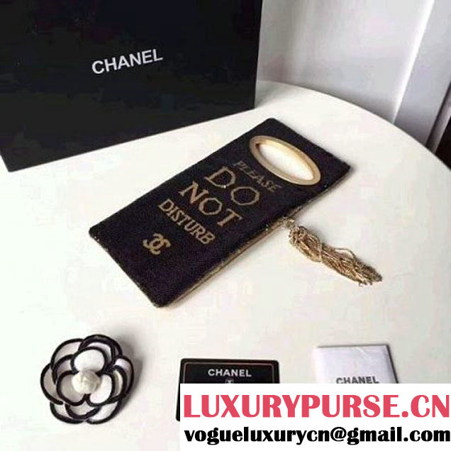 Chanel Sequins Clutch Bag A98677 Black Gold 2017 (2A058-7101405 )