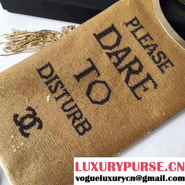 Chanel Sequins Clutch Bag A98677 Black Gold 2017 (2A058-7101405 )
