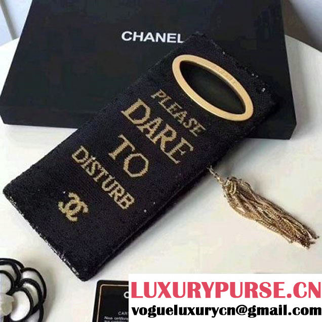 Chanel Sequins Clutch Bag A98677 Black 2017 (2A058-7101404 )