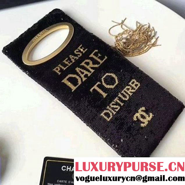 Chanel Sequins Clutch Bag A98677 Black 2017 (2A058-7101404 )