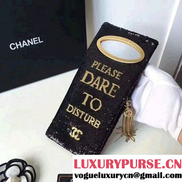 Chanel Sequins Clutch Bag A98677 Black 2017 (2A058-7101404 )