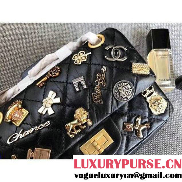 Chanel Aged Calfskin Lucky Charm 2.55 Size 220 Flap Handbag 2017 (MK-7091324 )