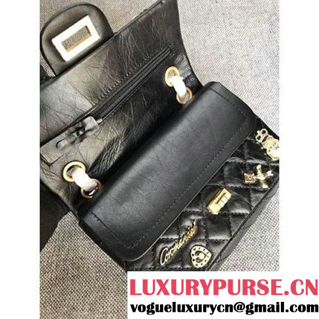 Chanel Aged Calfskin Lucky Charm 2.55 Size 220 Flap Handbag 2017 (MK-7091324 )
