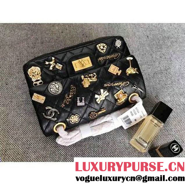 Chanel Aged Calfskin Lucky Charm 2.55 Size 220 Flap Handbag 2017 (MK-7091324 )