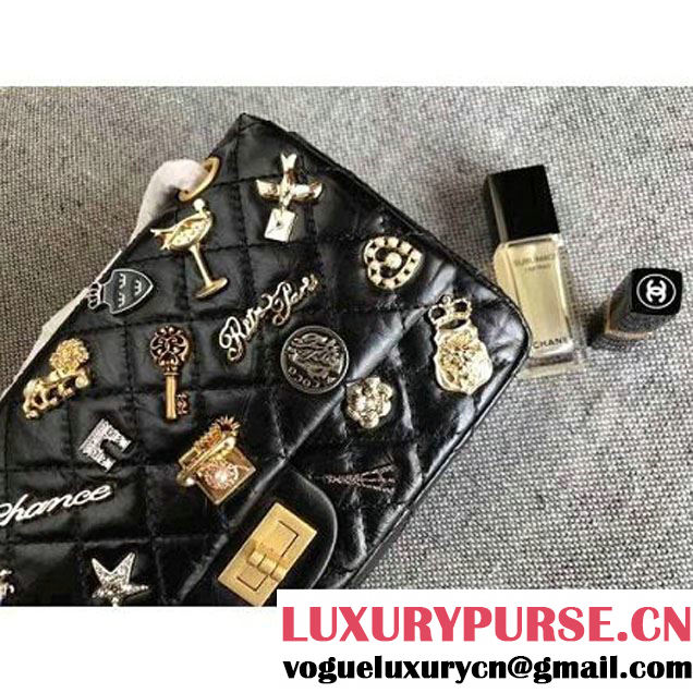 Chanel Aged Calfskin Lucky Charm 2.55 Size 225 Flap Handbag A37586 2017 (MK-7091323 )