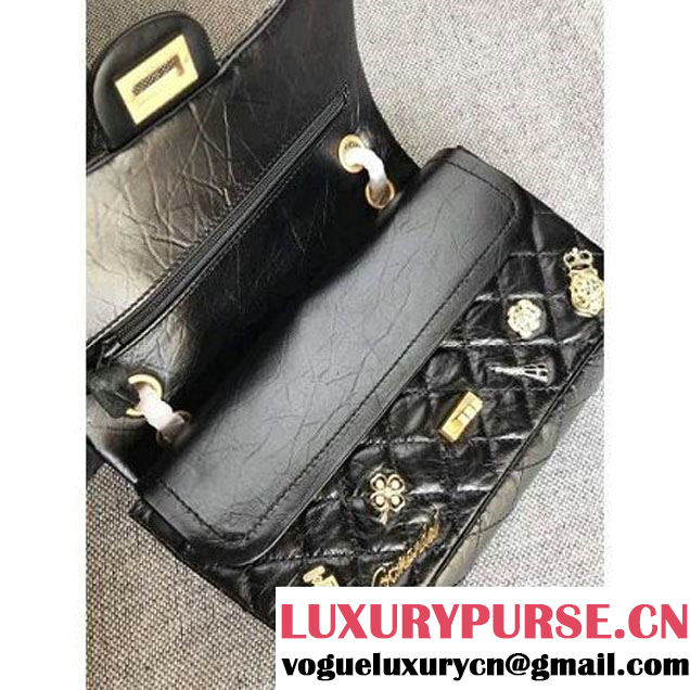 Chanel Aged Calfskin Lucky Charm 2.55 Size 225 Flap Handbag A37586 2017 (MK-7091323 )